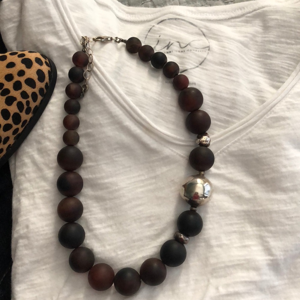 Retired Silpada Red Agate And Sterling Silver Nec… - image 2